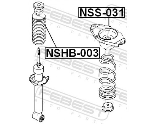 NSHB-003 FEBEST Пыльник с отбойником к-кт на 1 задней подвески