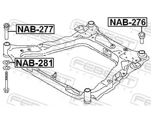 NAB-277 FEBEST Сайлентблок балки передний