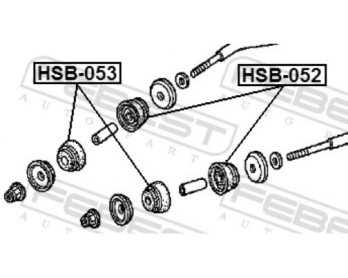 HSB-053 FEBEST Сайлентблок передней реактивной тяги для Honda Accord VI 1998-2002