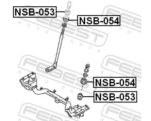 NSB-053 FEBEST Сайлентблок растяжки для Mazda E 2000/E 2200 1984-1999