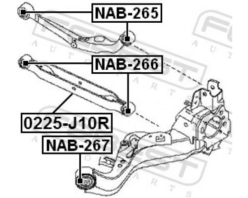 NAB-266 FEBEST Сайлентблок заднего рычага