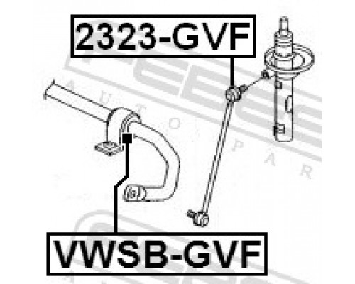 VWSB-GVF FEBEST Втулка (сайлентблок) переднего стабилизатора