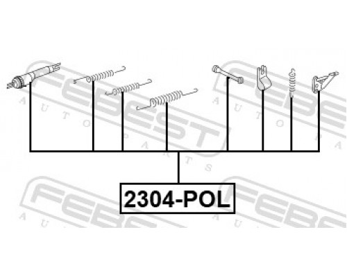 2304-POL FEBEST Установочный к-кт задних колодок
