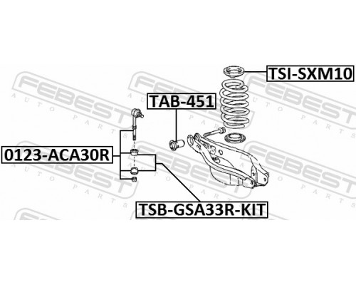 TSB-GSA33R-KIT FEBEST Р/к стойки заднего стабилизатора для Toyota RAV 4 2006-2013