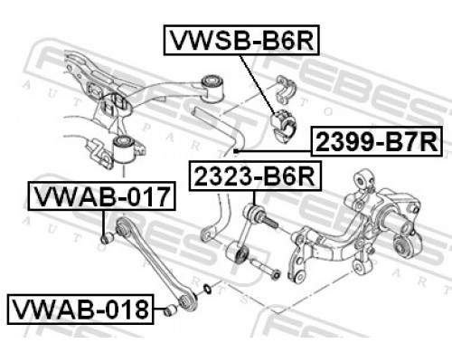 2399-B7R FEBEST Стабилизатор задний