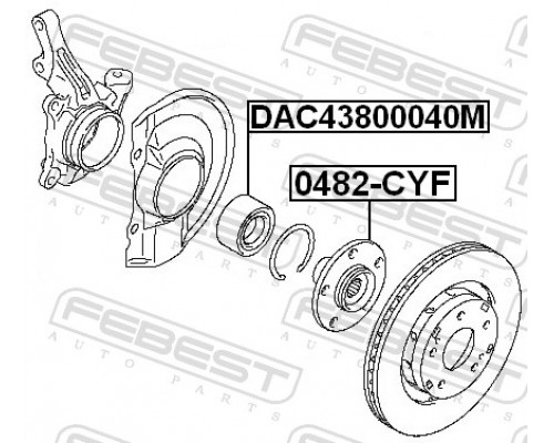 DAC43800040M FEBEST Подшипник передней ступицы