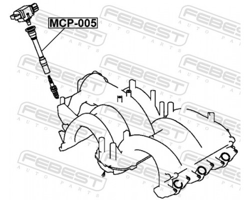 MCP-005 FEBEST Наконечник свечи зажигания