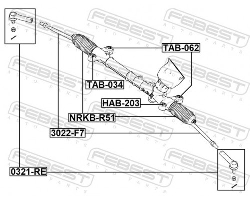 3022-F7 FEBEST Тяга рулевая для Haval F7 2019-2024