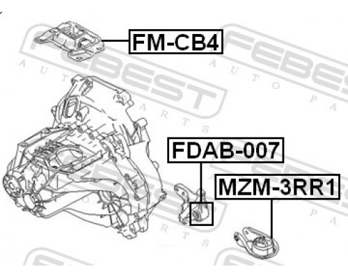 FDAB-007 FEBEST Сайлентблок опоры двигателя