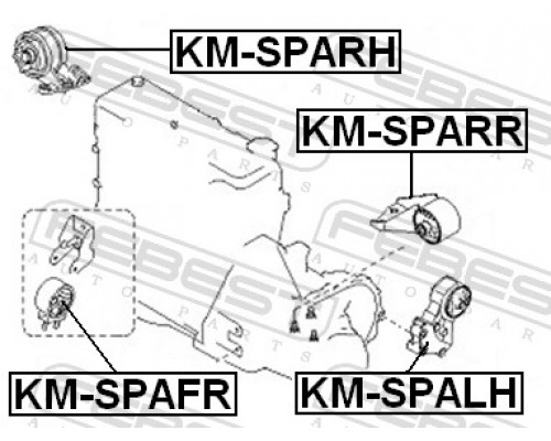KM-SPALH FEBEST Опора двигателя задняя