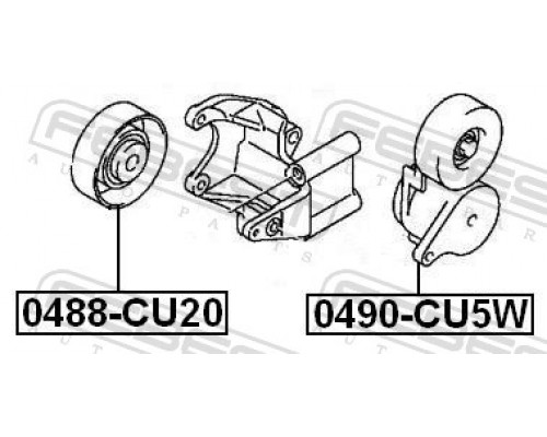 0488-CU20 FEBEST Ролик дополнительный руч. ремня