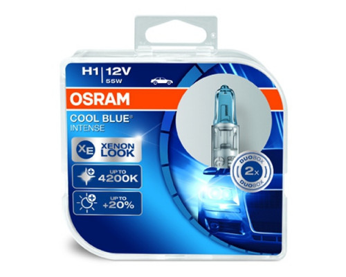 Лампы H1 12V 55W OSRAM COOL BLUE INTENSE 4200K 2шт