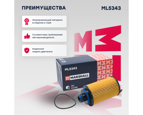 Фильтр масляный Chery Tiggo (T11 FL) 13- / Tiggo 3 18- (ML5343) Фильтр масляный Chery Tiggo (T11 FL) 13- / Tiggo 3 18- (ML5343)