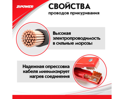 Провода для прикуривания, 250 А, 2,5 м.
