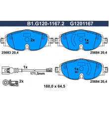 B1.G120-1167.2 Galfer Колодки тормозные передние к-кт