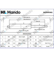 MOP045461 Mando Амортизатор капота для Jaguar XF 2007-2015