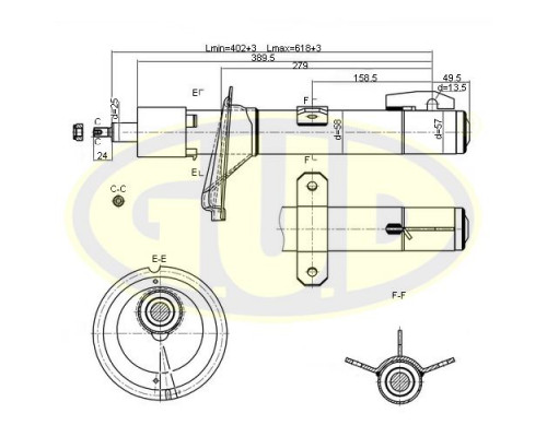 GSA335820 G.U.D Амортизатор передний для Ford Transit 2006-2013