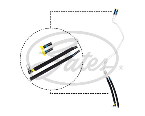 EMH381 Gates Трубка датчика давления выхлопных газов для Ford Focus II 2005-2008