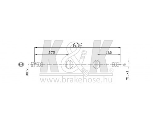 FT0317 K&K Шланг тормозной задний