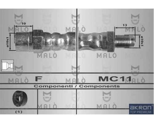 80217 Malo/Akron Шланг тормозной задний
