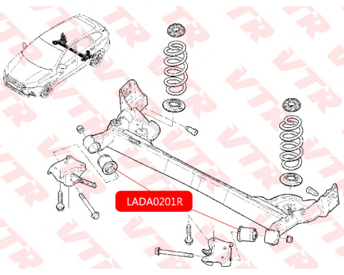 LADA0201R VTR Сайлентблок задней балки для VAZ Lada Vesta 2015>