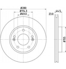 ND6028K Nisshinbo Диск тормозной передний вентилируемый