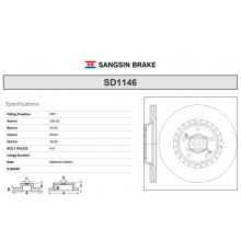 SD1146 Sangsin Диск тормозной передний вентилируемый