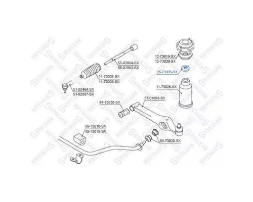 26-73005-SX Stellox Подшипник опоры переднего амортизатора для Daewoo Matiz (M100/M150) 1998-2015