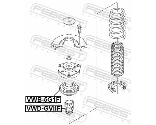 VWB-5G1F FEBEST Подшипник опоры переднего амортизатора