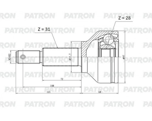 PCV2179 Patron ШРУС наружный передний