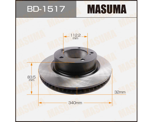 BD-1517 Masuma Диск тормозной передний вентилируемый