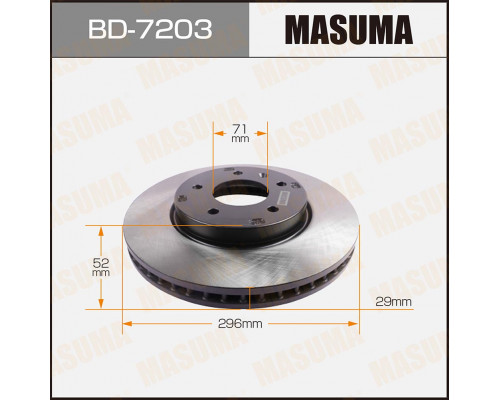 BD-7203 Masuma Диск тормозной передний вентилируемый