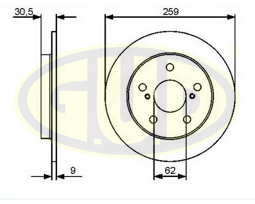 GDB109155 G.U.D Диск тормозной задний