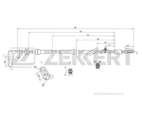 SE-6048 Zekkert Датчик ABS передний правый для Nissan Almera N16 2000-2006