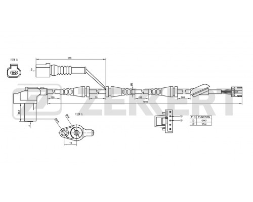 SE-6018 Zekkert Датчик ABS передний для Audi A4 [B6] 2000-2004