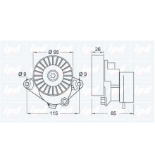 10-0460 IPD Ролик-натяжитель ручейкового ремня