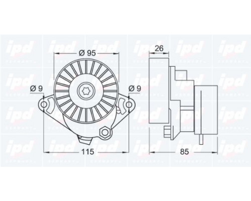 10-0460 IPD Ролик-натяжитель ручейкового ремня