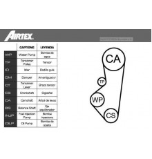 WPK-121202 Airtex Насос водяной (помпа) + к-кт ремня ГРМ