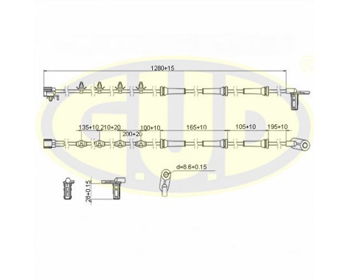 GABS02453 G.U.D Датчик ABS задний левый