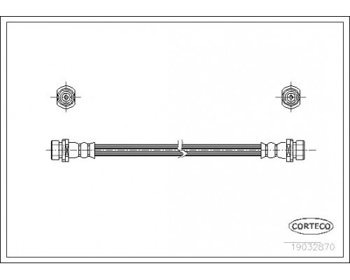 19032870 Corteco Шланг тормозной задний правый