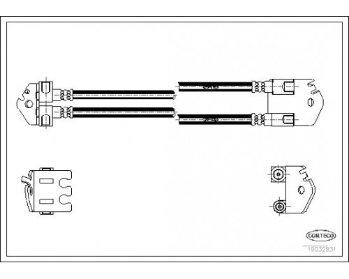 19032831 Corteco Шланг тормозной задний для Ford Transit [FA] 2000-2006
