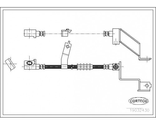 19032430 Corteco Шланг тормозной передний левый для Chrysler Voyager/Caravan 1996-2001