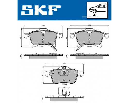 VKBP80043A SKF Колодки тормозные передние к-кт