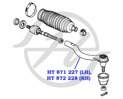 HT872228 Hanse Наконечник рулевой правый