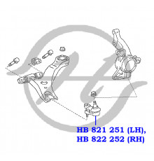 HB821251 Hanse Опора шаровая левая передней подвески