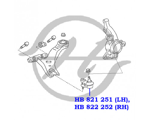 HB821251 Hanse Опора шаровая левая передней подвески