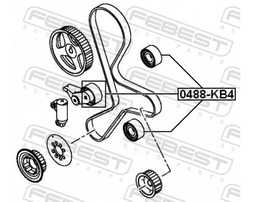 0488-KB4 FEBEST Ролик дополнительный ремня ГРМ