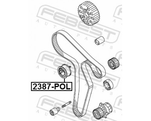 2387-POL FEBEST Ролик-натяжитель ремня ГРМ