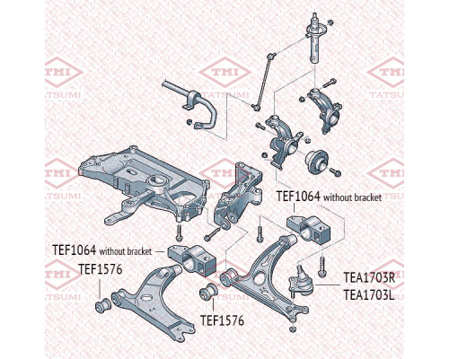TEF1576 Tatsumi Сайлентблок переднего рычага передний