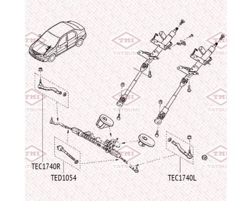 TEC1740L Tatsumi Наконечник рулевой левый